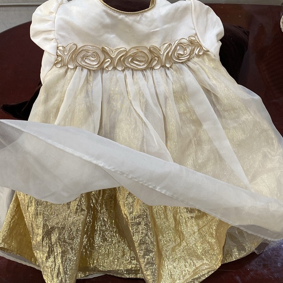 RARE EDITIONS baby girl dress  toddler 18-24 months formal hold ivory  roses  - greenwatershopping.com